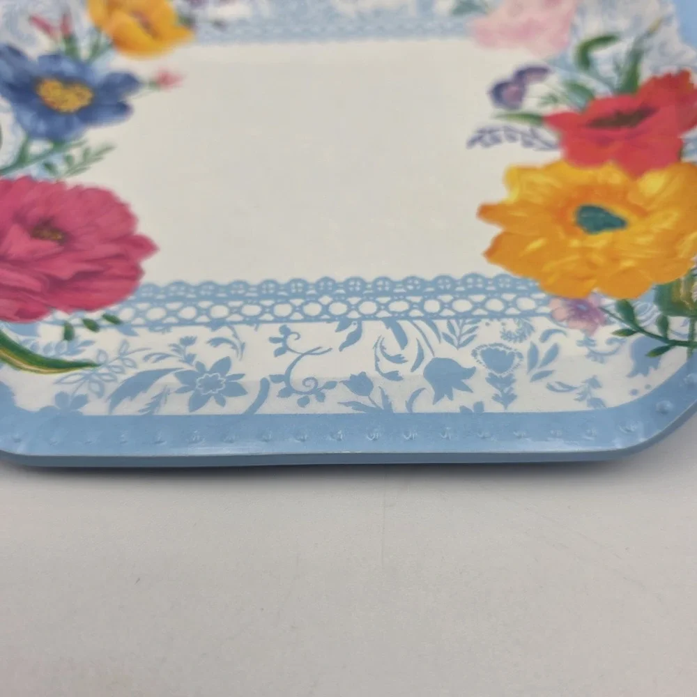 The Pioneer Woman Melamine Spoon Rest In Brilliant Blooms Floral Blue